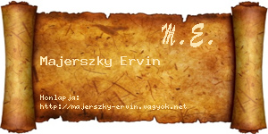 Majerszky Ervin névjegykártya